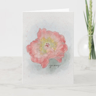 Tarjeta Peony Watercolor Card