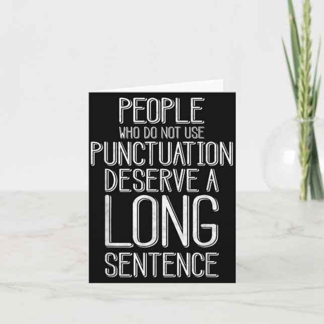 Tarjeta People Who Do Not Use Punctuation Funny Grammar  (Anverso)