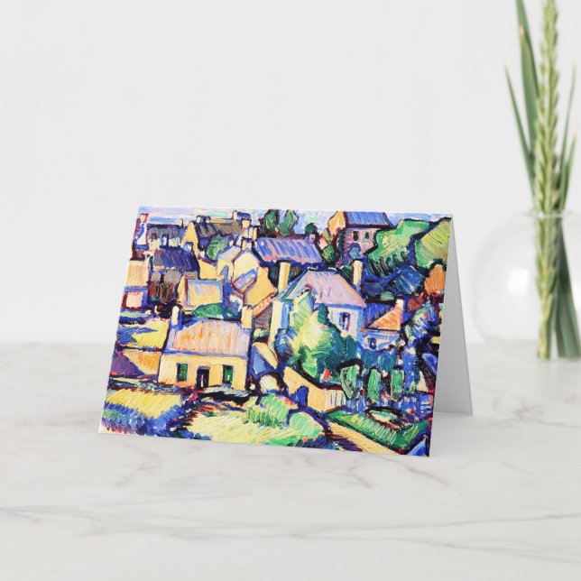 Tarjeta Peploe - Ile de Brehat, pintura del paisaje urbano (Anverso)