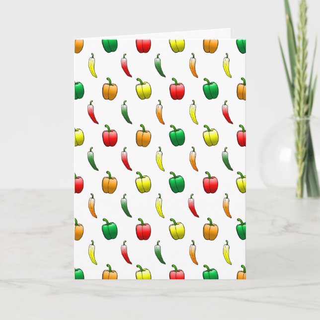 Tarjeta Peppers con hormigón y pimientos largos dulces (Anverso)