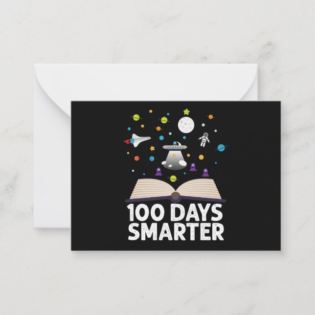 Tarjeta Pequeña 100 días de clases Espacio para libros más intelig (Anverso)