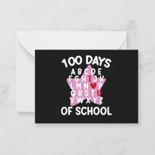 Tarjeta Pequeña 100 días de escuela alfabética 100 días de profeso