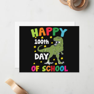 Tarjeta Pequeña 100 días de escuela Trex 100º día de escuela 
