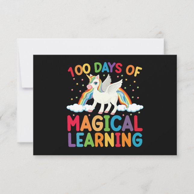 Tarjeta Pequeña 100 Días De Magica Escuela De Aprendizaje Chicas U (Anverso)