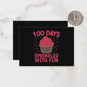 Tarjeta Pequeña 100 Días Salpicados De Diversión Cupcake Colegiala