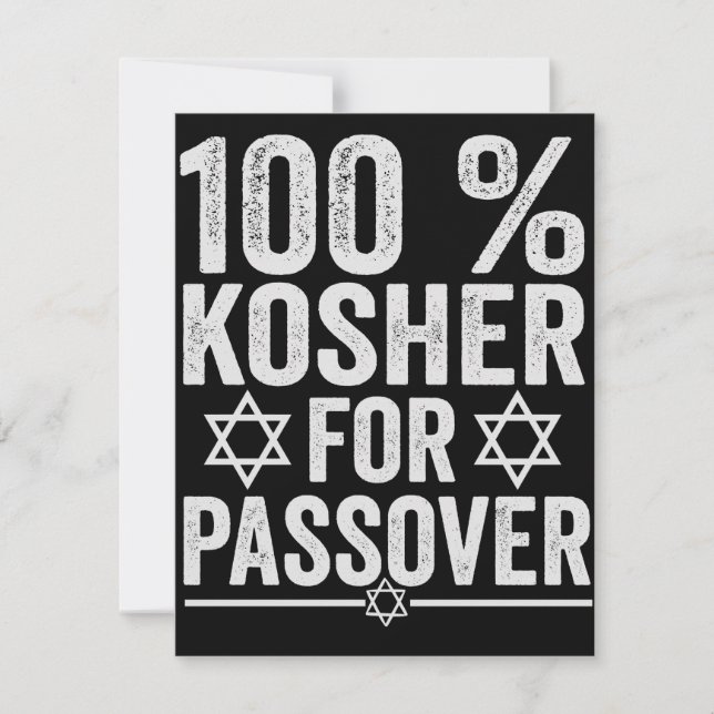 Tarjeta Pequeña 100% Kosher for Passover Funny Passover Pesach (Anverso)
