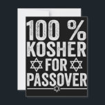 Tarjeta Pequeña 100% Kosher for Passover Funny Passover Pesach<br><div class="desc">chanukah, menorah, hanukkah, dreidel, jewish, Chrismukkah, holiday, horah, christmas, sufganiyot</div>