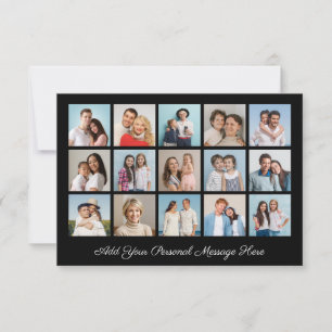 Tarjeta Pequeña 15 Colaje de Fotos Agrega tu Propio Saludo