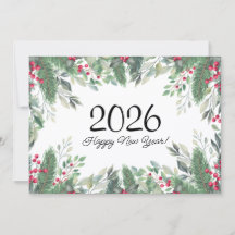 2026,Feliz año nuevo!bayas rojas de vegetación nav