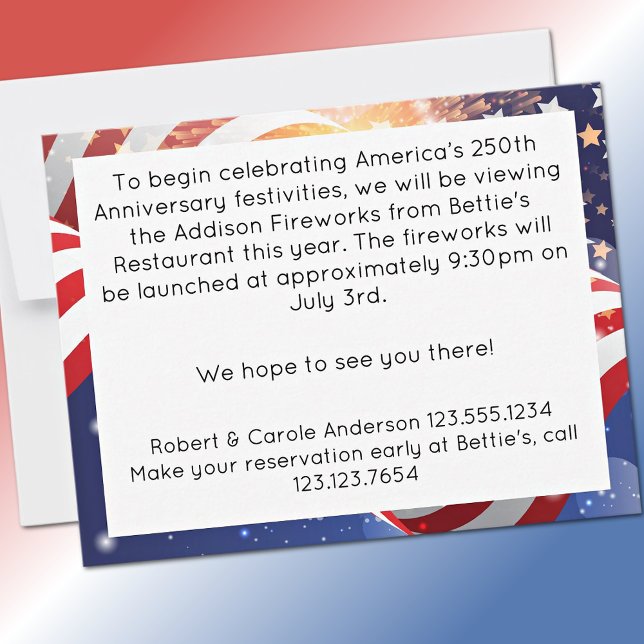 Tarjeta Pequeña 250th Anniversary America 4th of July Frame Note (Subido por el creador)