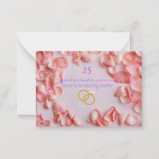 Tarjeta Pequeña 25th Wedding Anniversary Card for Couples – Silver