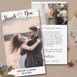 Tarjeta Pequeña 2 Foto Sencilla Elegante Mano Corazón Leido