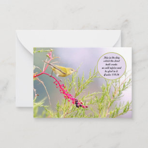 Tarjeta Pequeña 3.5x2.5 Bonito Biblia Verse Note Card Flores de pá