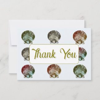 Tarjeta Pequeña 3.5X5" Seashell Pattern Flat Thank You Note Card