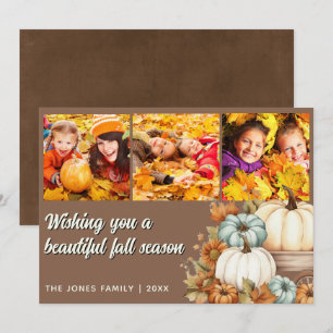 Tarjeta Pequeña 3 Foto Otoño Halloween Día de Acción de Gracias 