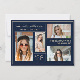 Tarjeta Pequeña 4 Collage de fotos Felicitaciones Graduado