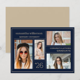 Tarjeta Pequeña 4 Collage de fotos Felicitaciones Graduado