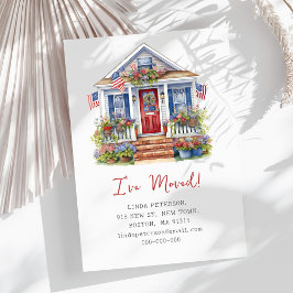 Tarjeta Pequeña 4 de julio me mudé nueva dirección