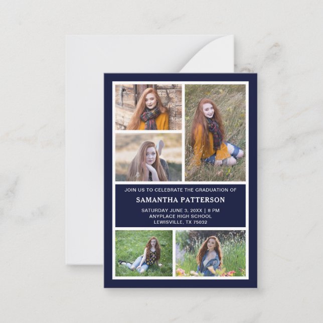 Tarjeta Pequeña 5 Ceremonia de graduación de la Marina de Collage  (Anverso)