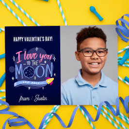Tarjeta Pequeña A LA LUNA Y A LA ESPALDA NIÑOS. Foto de Valentine