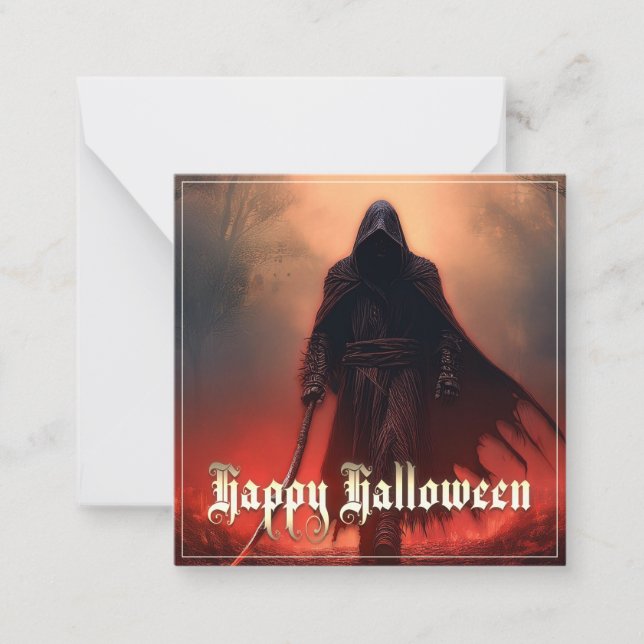 Tarjeta Pequeña A la sombra del Parador Grim - Halloween (Anverso)