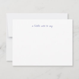 Tarjeta Pequeña A Little Note to Say Navy Blue Script Stationery