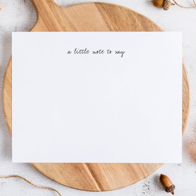 Tarjeta Pequeña A Little Note to Say Script Stationery (Subido por el creador)