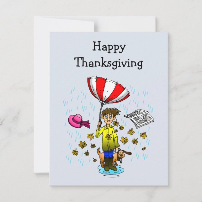 Tarjeta Pequeña A Rainy Thanksgiving Day (Anverso)