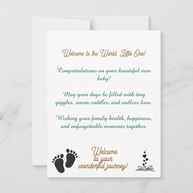 Tarjeta Pequeña A Sweet Hello for a Brand New Baby (Reverso)