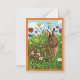 Tarjeta Pequeña A todos los conejos les encantan las flores