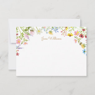 Tarjeta Pequeña Abeja de Flor Silvestre Script Personalizado