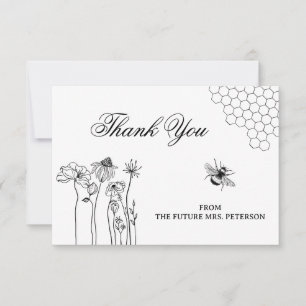 Tarjeta Pequeña Abeja de flores silvestres rusticas lindo ducha de