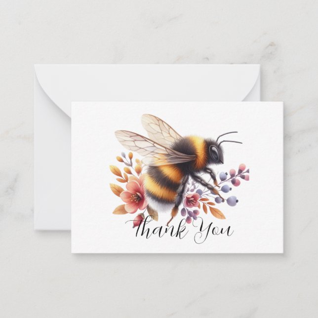 Tarjeta Pequeña Abeja Encantadora Gracias (Anverso)