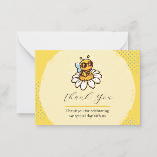 Tarjeta Pequeña Abeja Guay en una Margarita Gracias