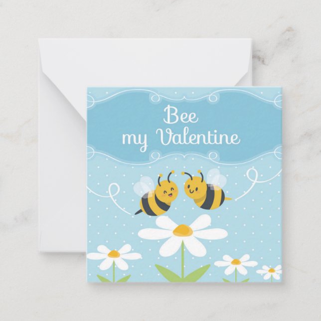 Tarjeta Pequeña Abeja mi Valentine - Abeja linda Valentine (Anverso)