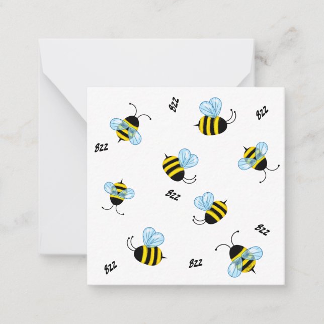 Tarjeta Pequeña Abejas de burbujas ocupadas personalizadas (Anverso)