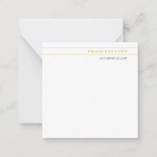 Tarjeta Pequeña Abogado Consultor de Oro y Blanco Profesión Jurídi
