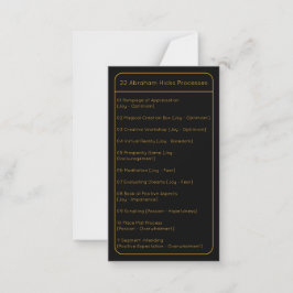 Tarjeta Pequeña Abraham Hicks LOA 22 Procesos Lista Black Pocket