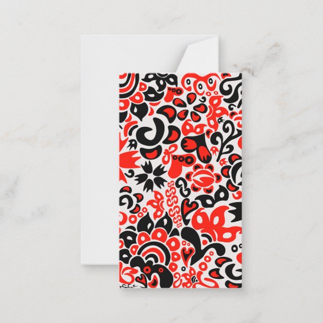 Tarjeta Pequeña Abrupción del patrón floral del arte folklórico ét (Anverso)