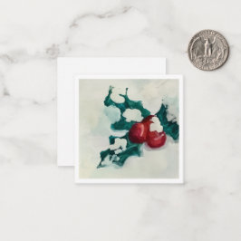 Tarjeta Pequeña Acebo en la nieve