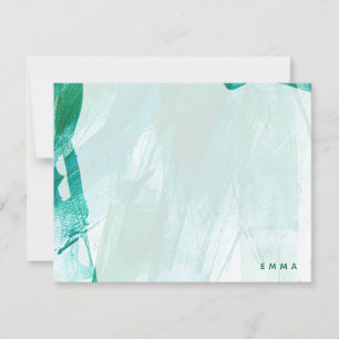 Tarjeta Pequeña Acuarela abstracta en Verde azulado