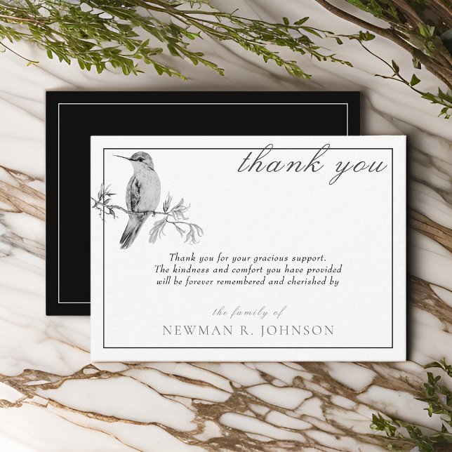 Tarjeta Pequeña Acuarela Bonito Hummingbird Memorial Gracias (Subido por el creador)