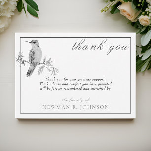 Tarjeta Pequeña Acuarela Bonito Hummingbird Memorial Gracias