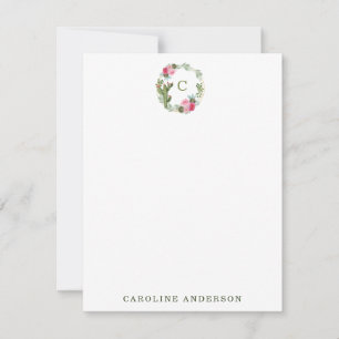 Tarjeta Pequeña Acuarela Cactus Floral Rosa Personalizada
