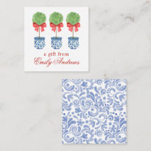 Acuarela Chinoiserie Rojo Alojamiento Topiary