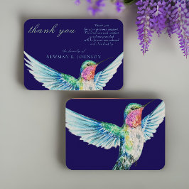 Tarjeta Pequeña Acuarela Classic Hummingbird Memorial Gracias