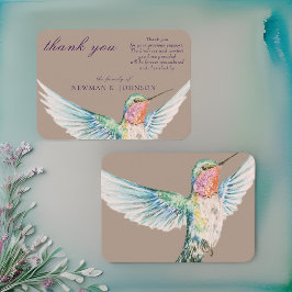 Tarjeta Pequeña Acuarela Classic Hummingbird Memorial Gracias