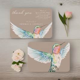 Tarjeta Pequeña Acuarela Classic Hummingbird Memorial Gracias