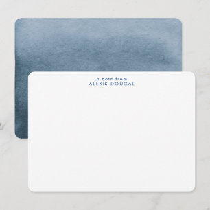 Tarjeta Pequeña Acuarela color azul ocre costero mínimo personal