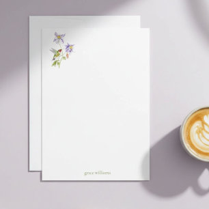 Tarjeta Pequeña Acuarela Columbina Personalizada con Colibrí